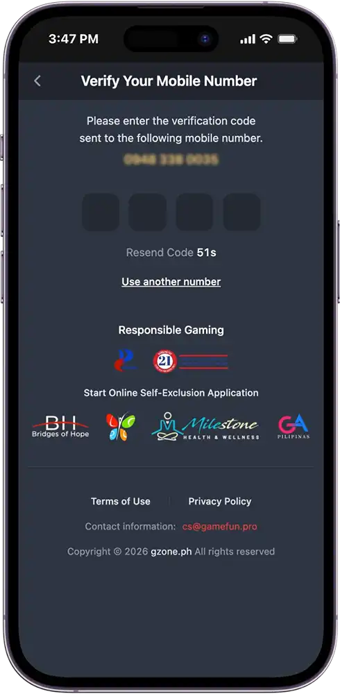 Enter the OTP Verification Code to Reset Your GameZone Login Password
