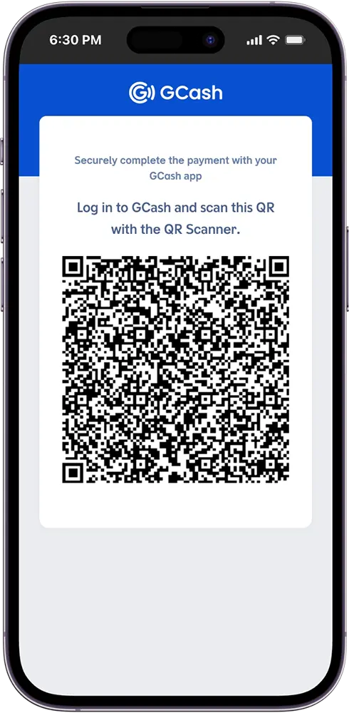 GCash QR Code Payment Page for GameZone GCash Deposit